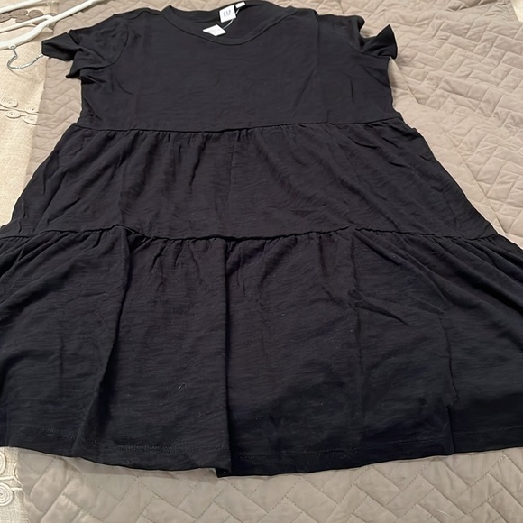 GAP ForeverSoft Black Relaxed Tiered Mini Dress/NWT/S - Picture 4 of 10